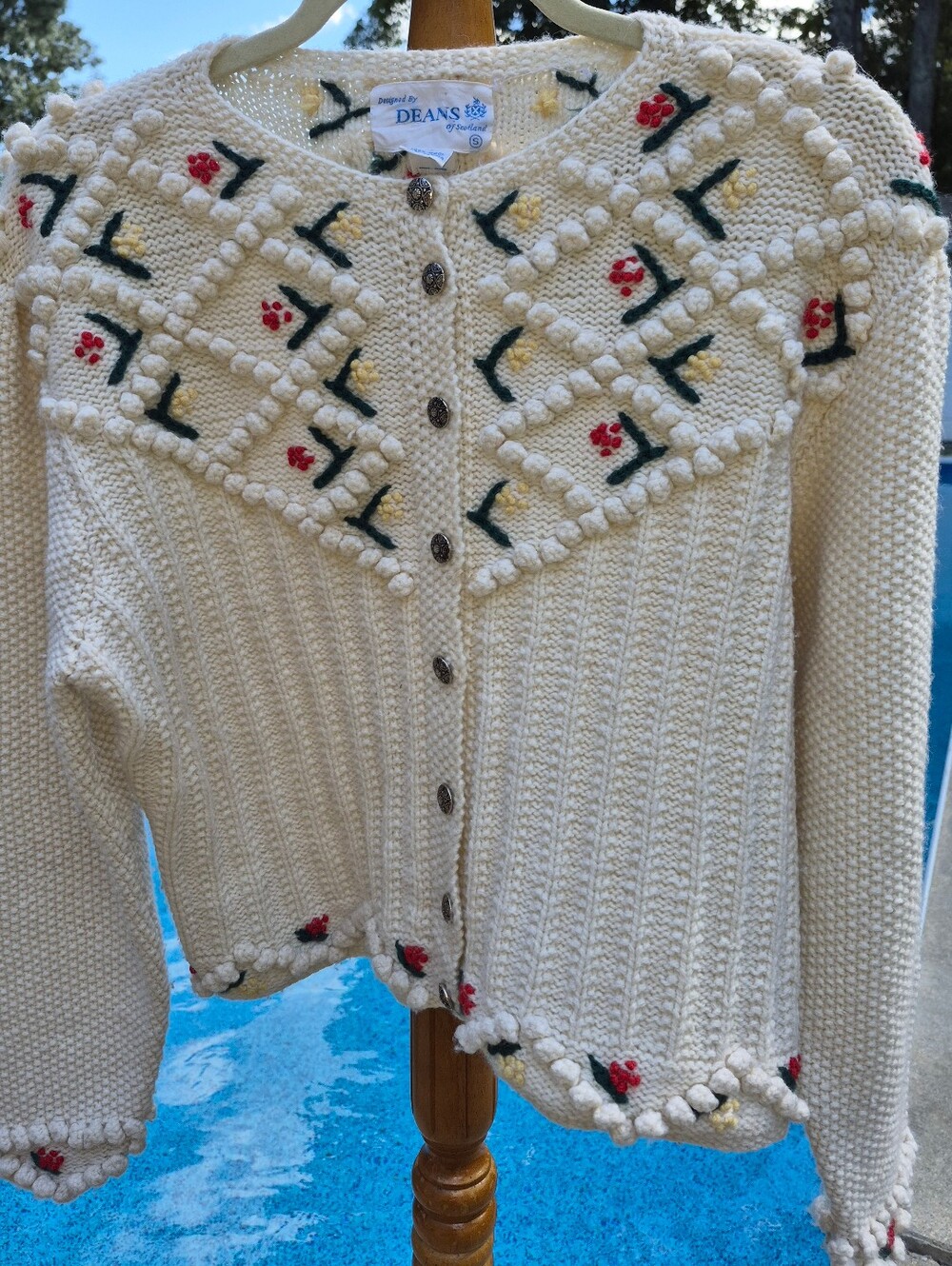 Vintage Cream-Colored Wool cardigan by Deans of Scotland
